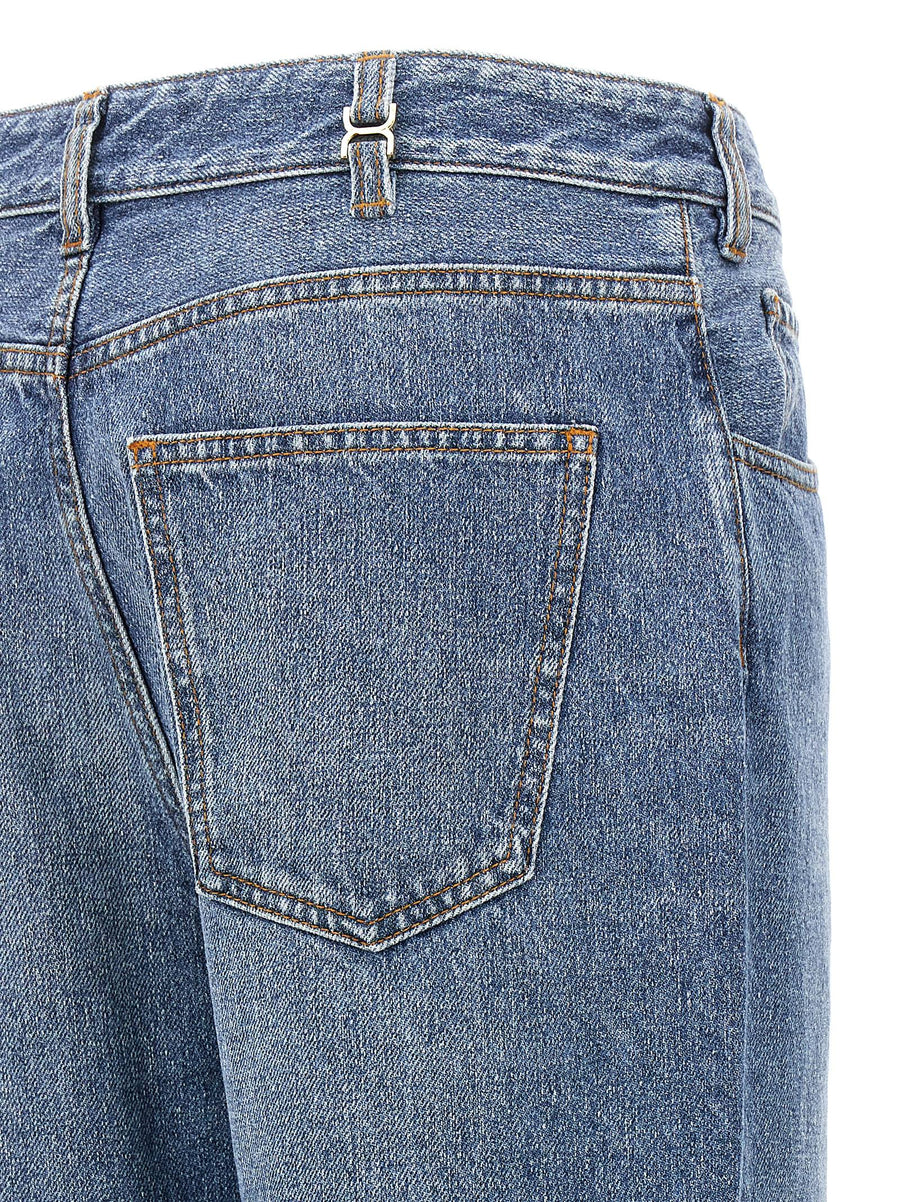 Chloé Light Blue High Waist Wide Leg Jeans Hundred Percent Cotton