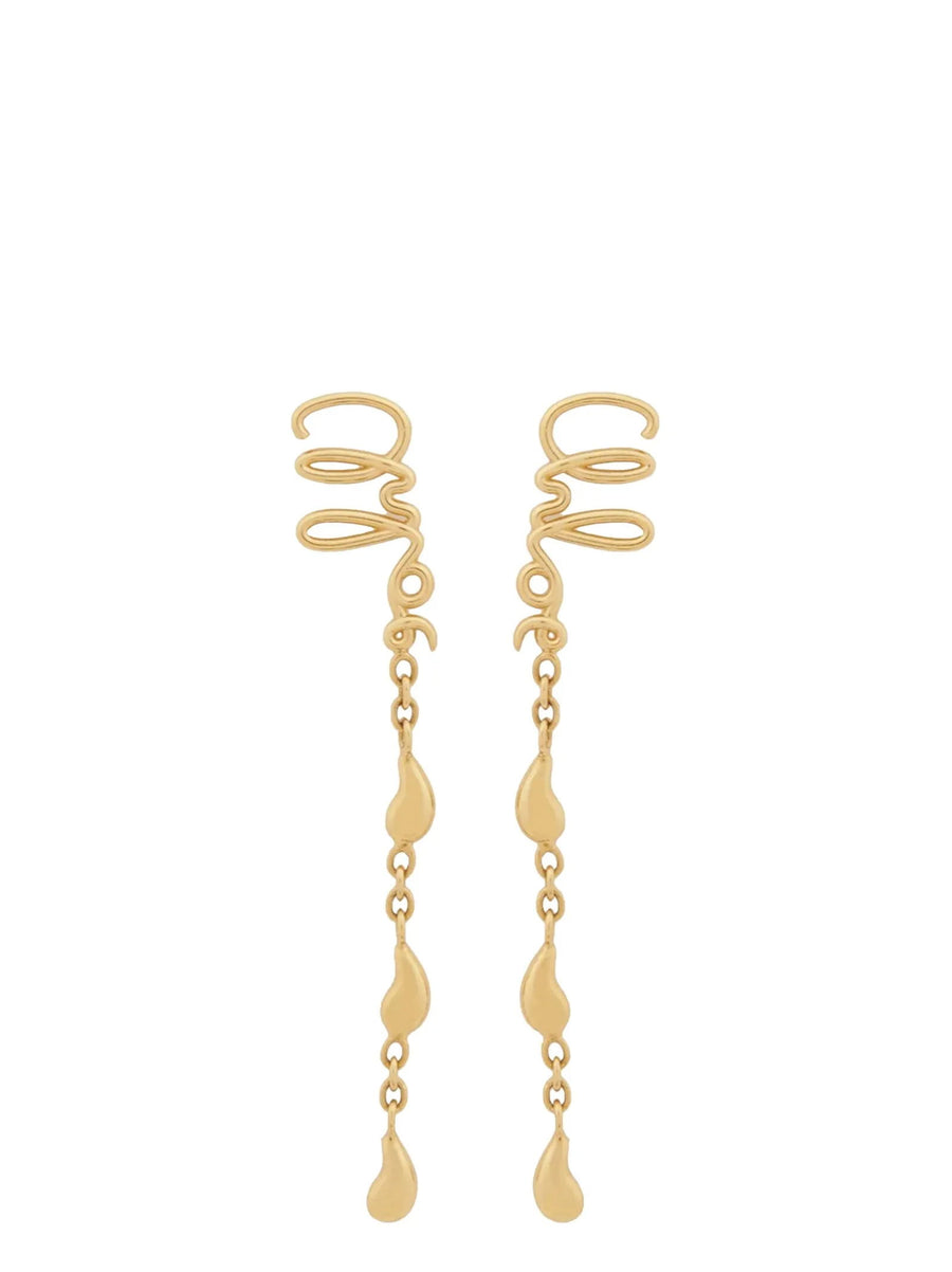 Chloé Iconic Gold Pendant Earrings For Women With Secure Butterfly Closure Timeless Luxury Jewelry