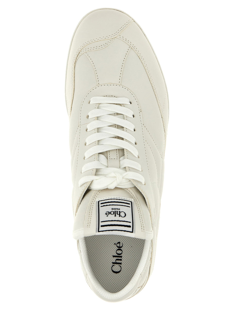 Chloé Kick Sneakers White Leather For Women With Precise Stitching And Subtle Logo Luxurious Comfort