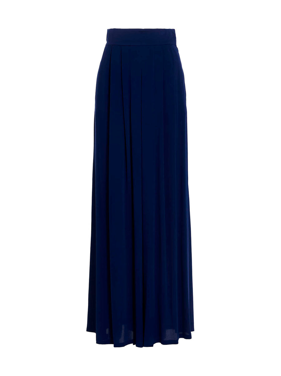 Max Mara Cimone Silk Trousers for Women Luxury Loose Leg Silhouette with Fluid Draped Silk and Concealed Zip