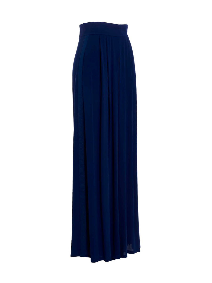 Max Mara Cimone Silk Trousers for Women Luxury Loose Leg Silhouette with Fluid Draped Silk and Concealed Zip
