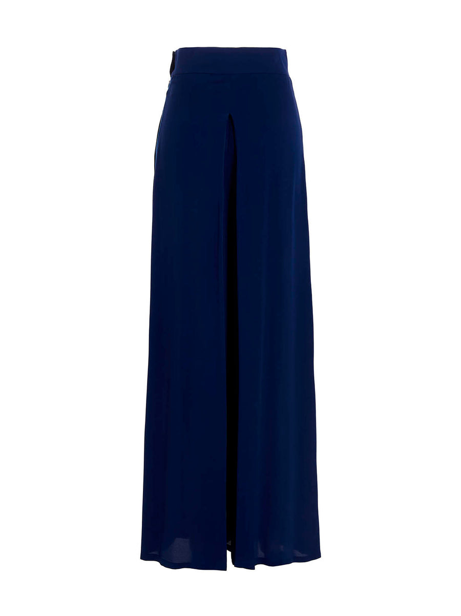 Max Mara Cimone Silk Trousers for Women Luxury Loose Leg Silhouette with Fluid Draped Silk and Concealed Zip