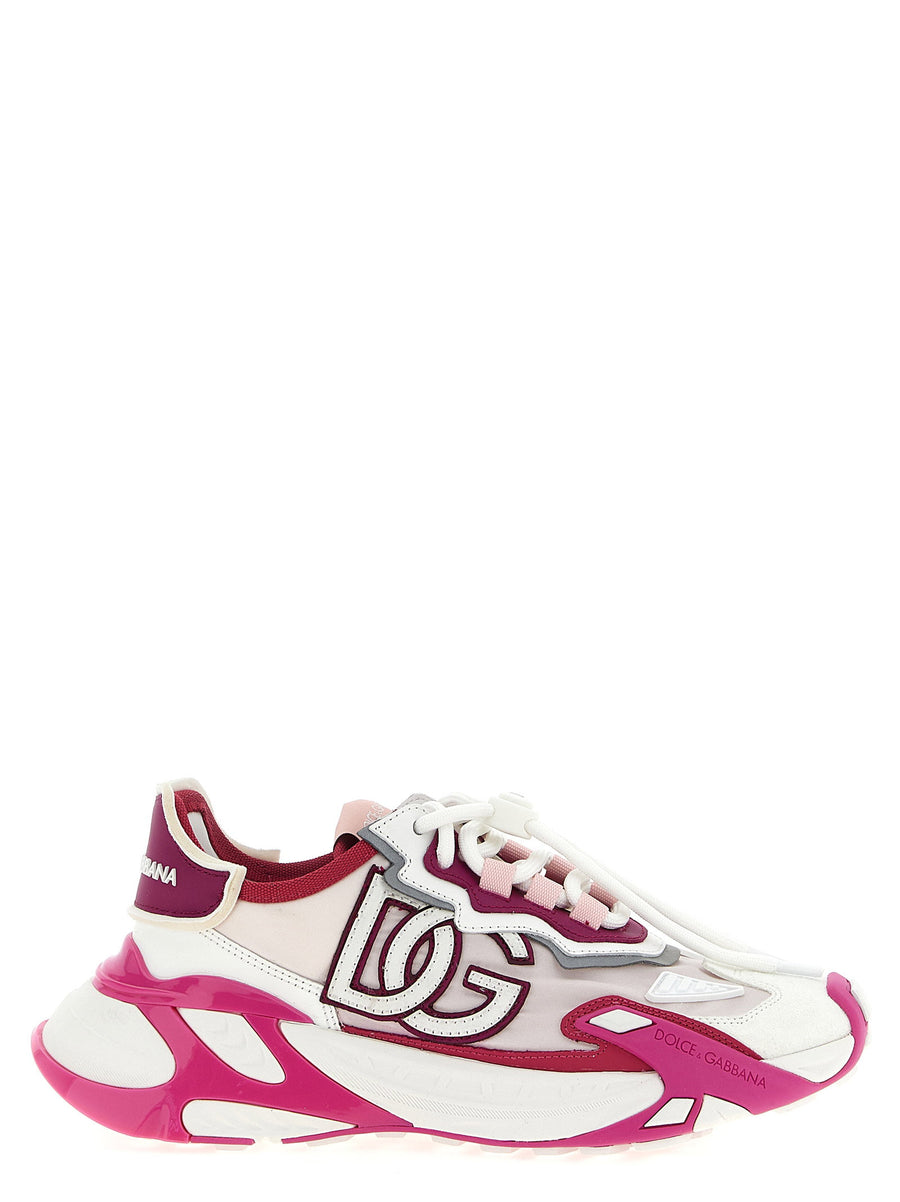 Dolce And Gabbana Day Faster Sneaker For Women Lux Comfort In Fuchsia Viscose Suede Leather Accents