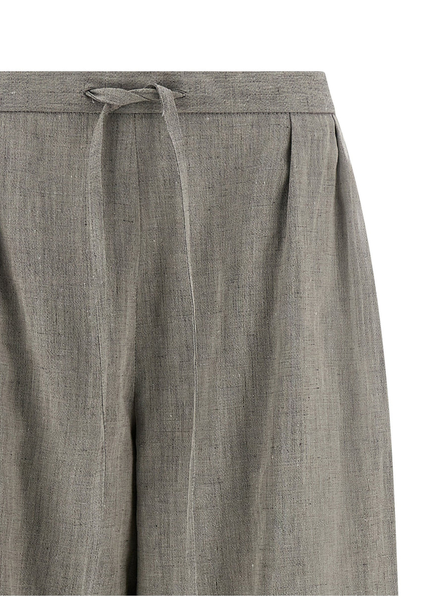 Loulou De Saison Clark Pants For Women Luxury Linen Cotton Blend Pleated Wide Leg Breathable Comfort