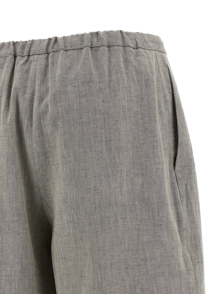 Loulou De Saison Clark Pants For Women Luxury Linen Cotton Blend Pleated Wide Leg Breathable Comfort