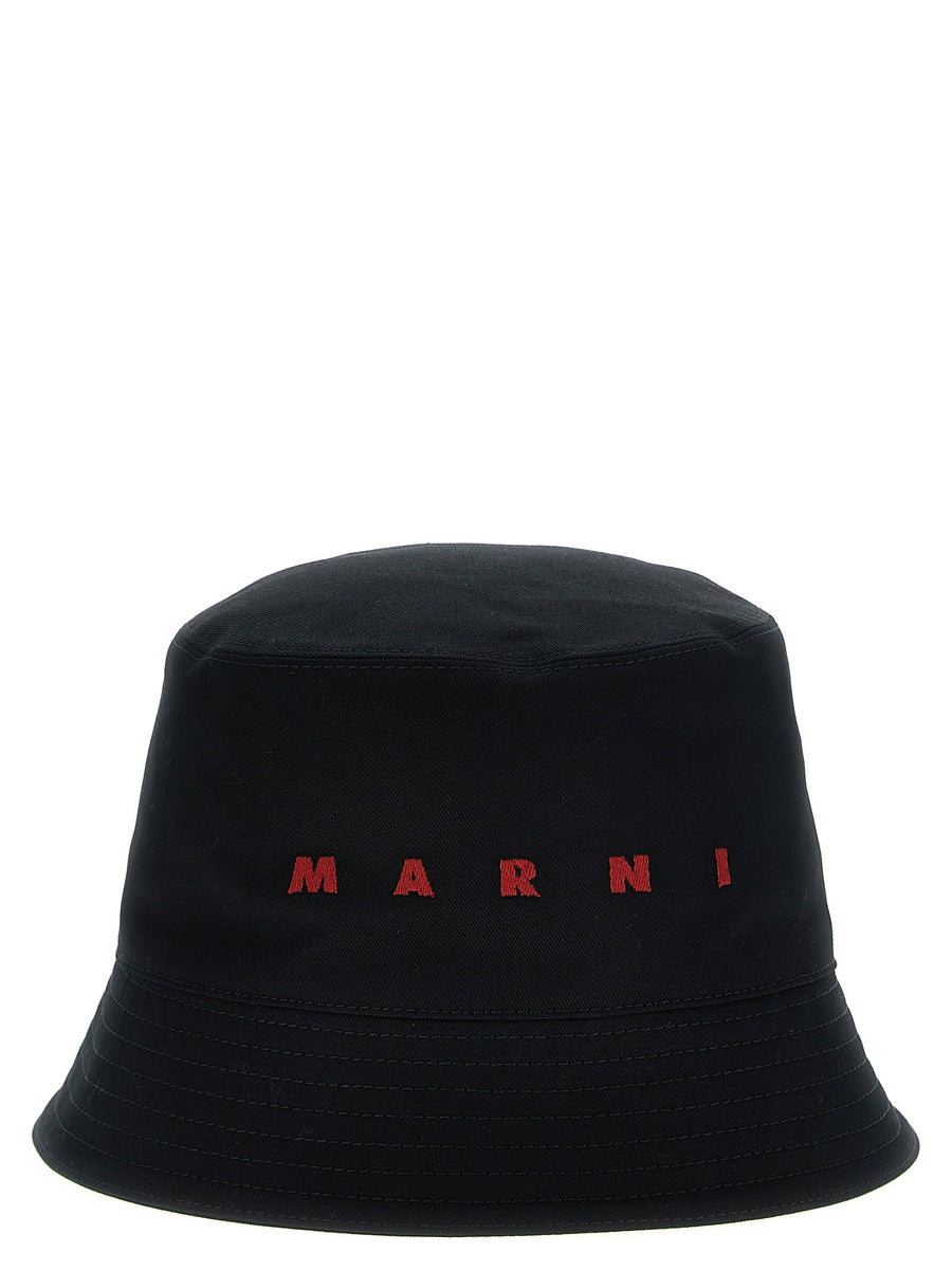 Marni Logo Embroidered Bucket Hat For Men 100 Percent Cotton Premium Luxury Everyday Wear Essential