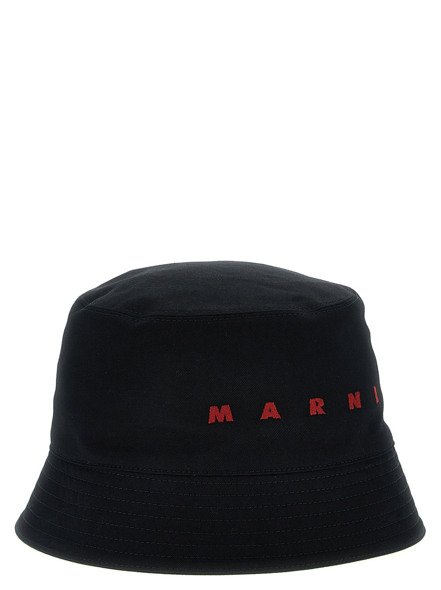 Marni Logo Embroidered Bucket Hat For Men 100 Percent Cotton Premium Luxury Everyday Wear Essential