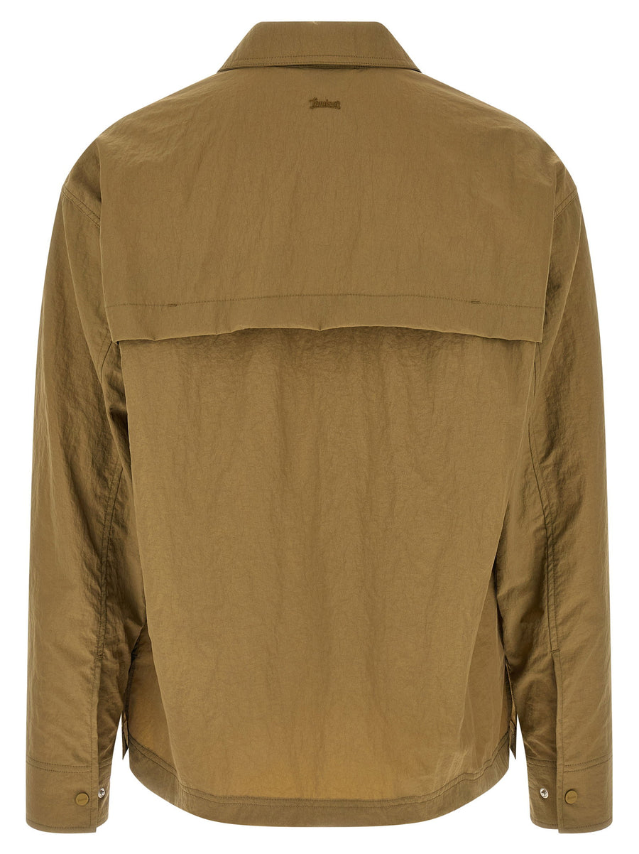 Laminar Shacket Rippled Texture Nylon Jacket For Men With Premium Water Repellent Finish