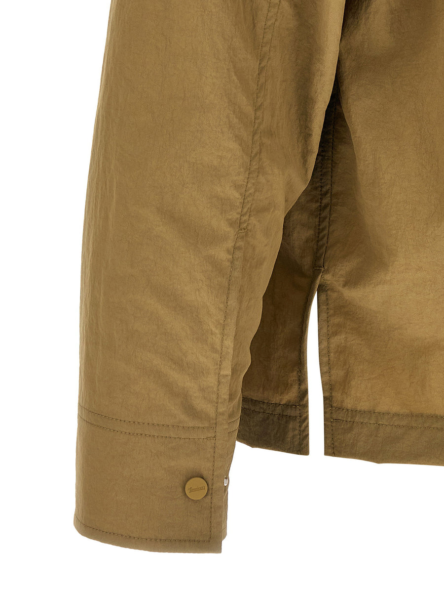 Laminar Shacket Rippled Texture Nylon Jacket For Men With Premium Water Repellent Finish
