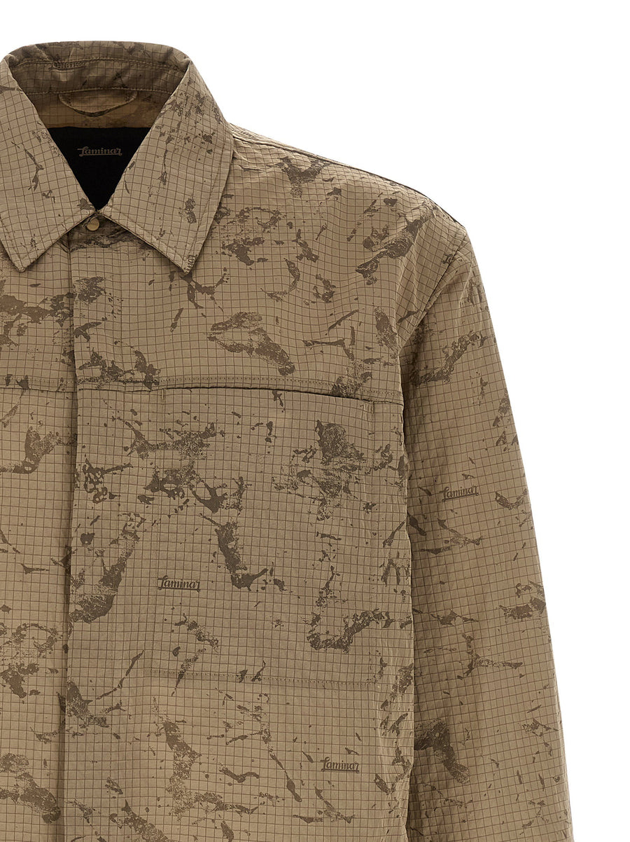 Laminar Ripstop Overshirt Camouflage Pattern Durable Polyamide Outerwear For Men Rugged Versatility