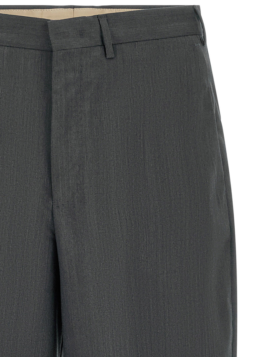 Pt Torino Dandy Pants Deluxe Virgin Wool Gray For Women Tailored Straight Leg Dress Trousers Smart Casual