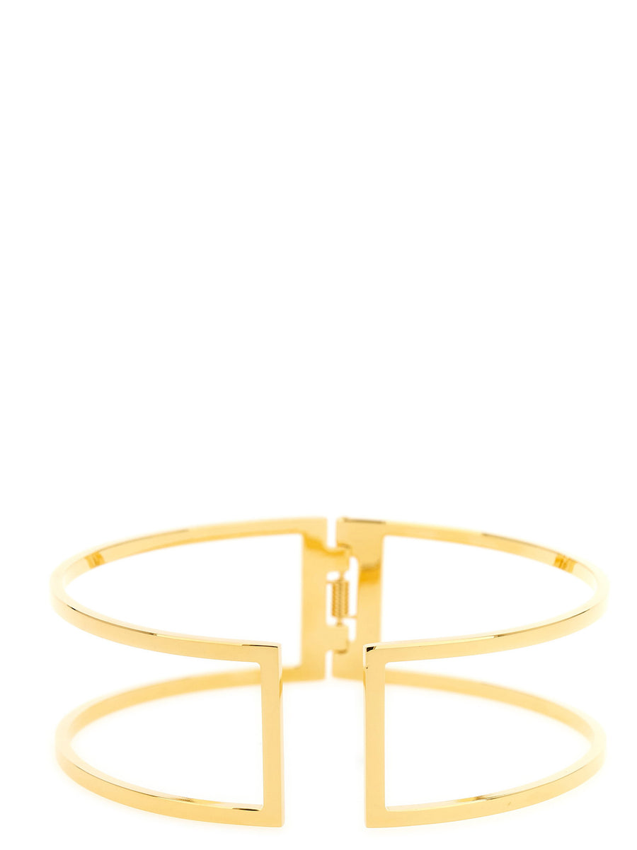 Elisabetta Franchi Choker Necklace Architectural Gold Brass Cutout For Modern Women
