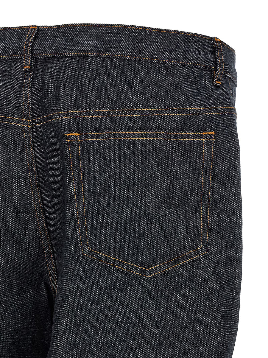 A.P.C Fairfax Low Rise Jeans In Japanese Denim With Caramel Stitching