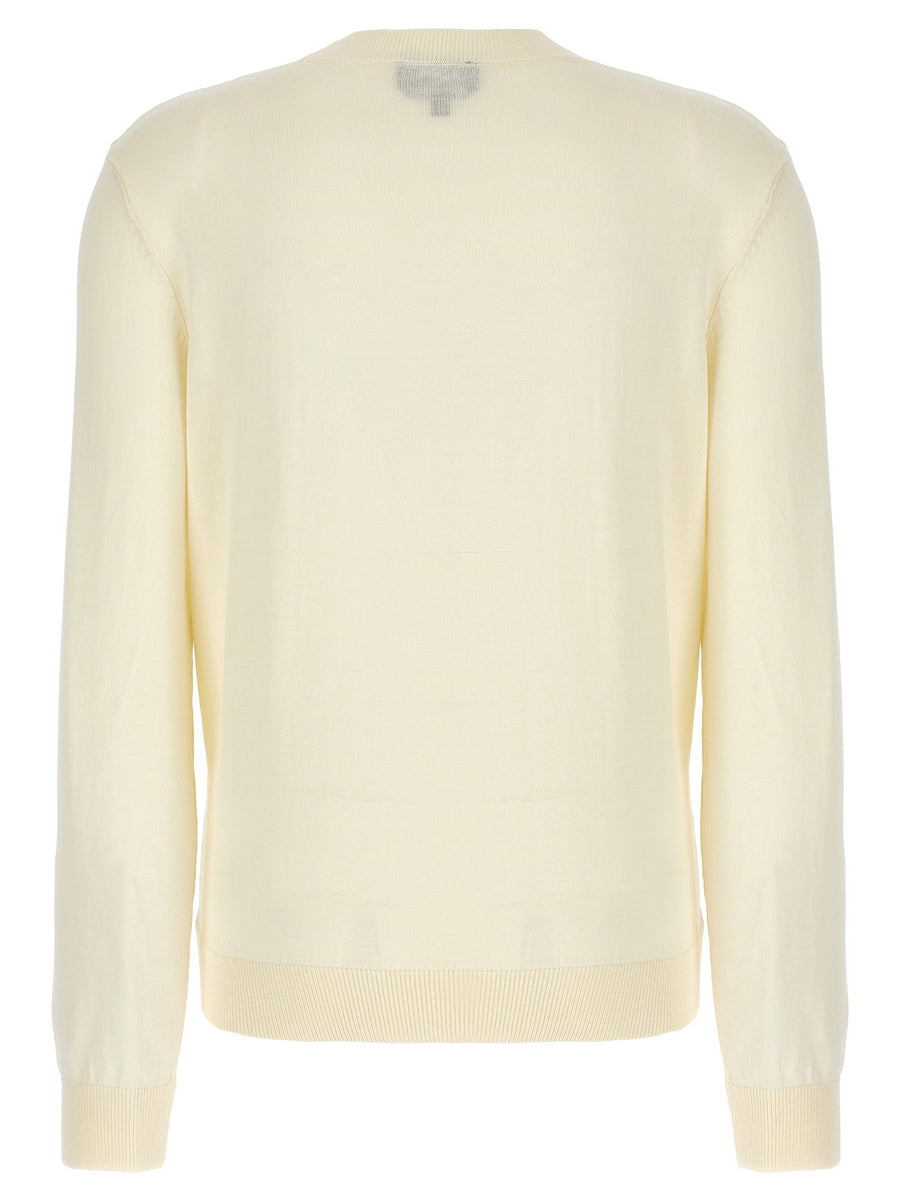 A.p.c. Victoria Beige Cotton Crew Neck Sweater With Logo Embroidery