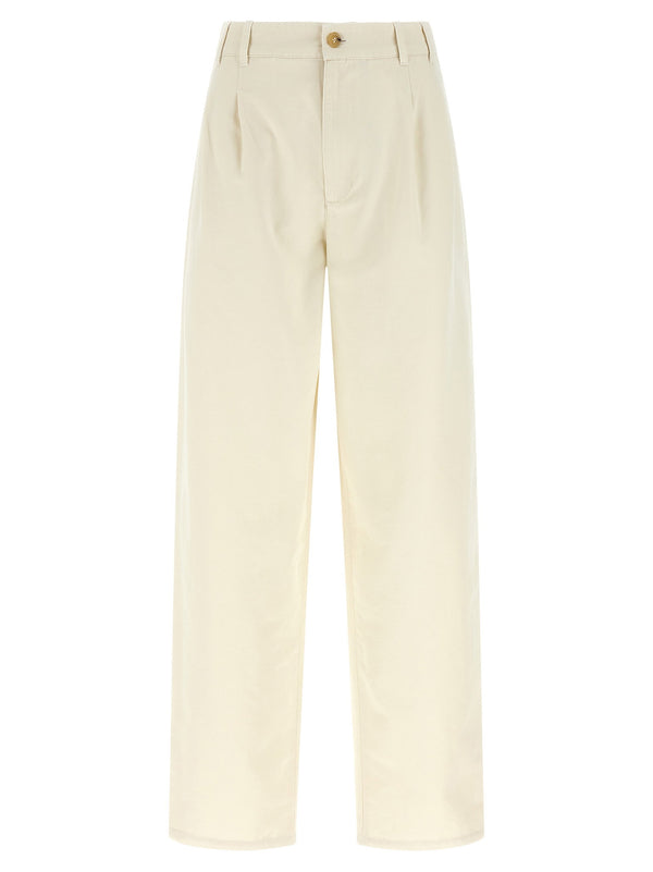 A.P.C. Willow Pants Beige Cotton High Waisted Straight Leg Trousers For Women Everyday Luxury