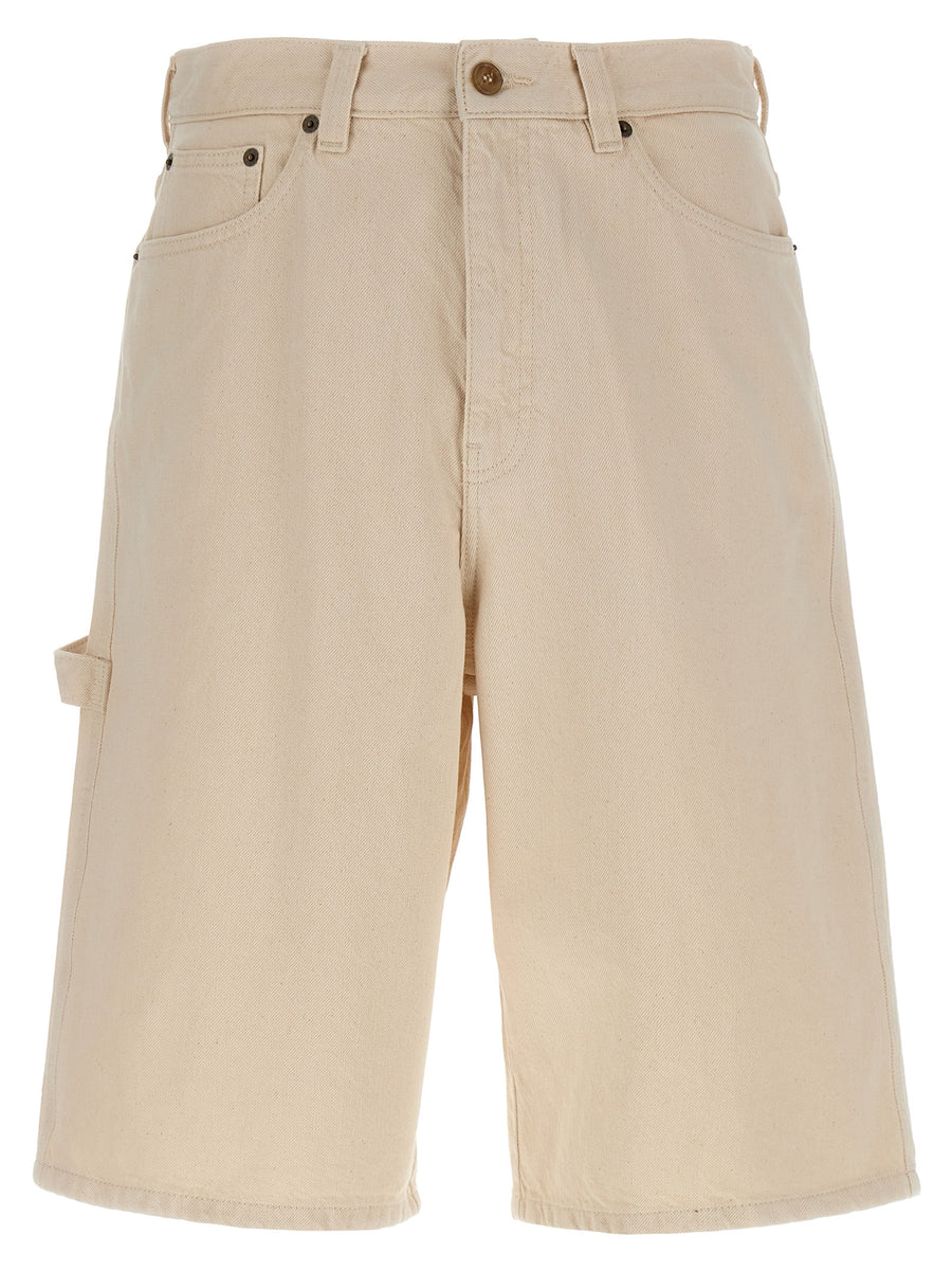 APC Westland Bermuda Shorts For Men Garment Dyed Cotton Denim Beige True To Size Versatile Warm Weather Essential