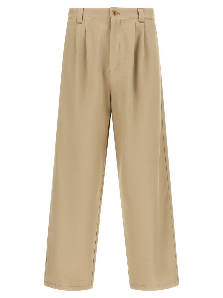 APC Ricky Beige Cotton Gabardine Trousers Mid Waist Loose Fit