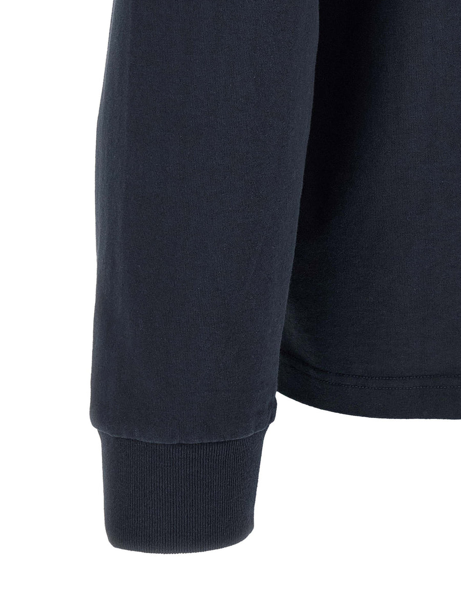 A.P.C Alexis Long Sleeve Polo Shirt Blue 100 Percent Cotton Relaxed Fit Men