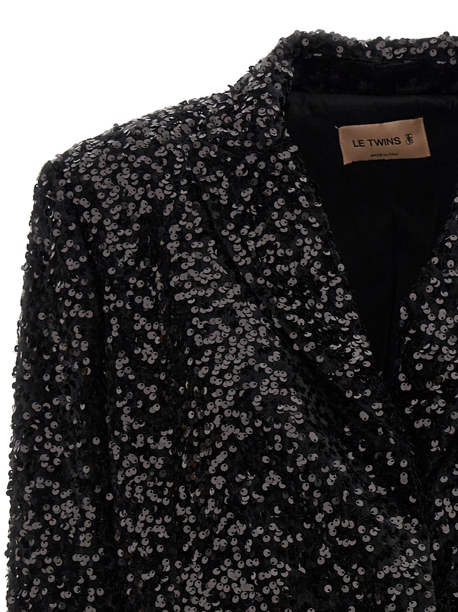 Le Twins Sequin Double-Breasted Blazer For Women Luxury Glam From Evening To Everyday Wear