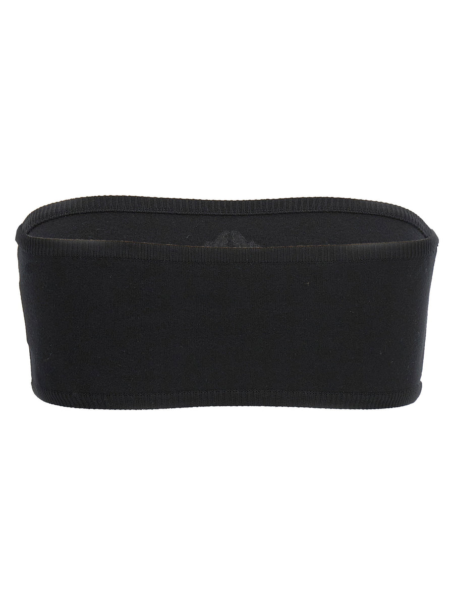 Max Mara Bandeau Top With Bead Embroidery Black Viscose Knit For Women Luxurious Secure Fit