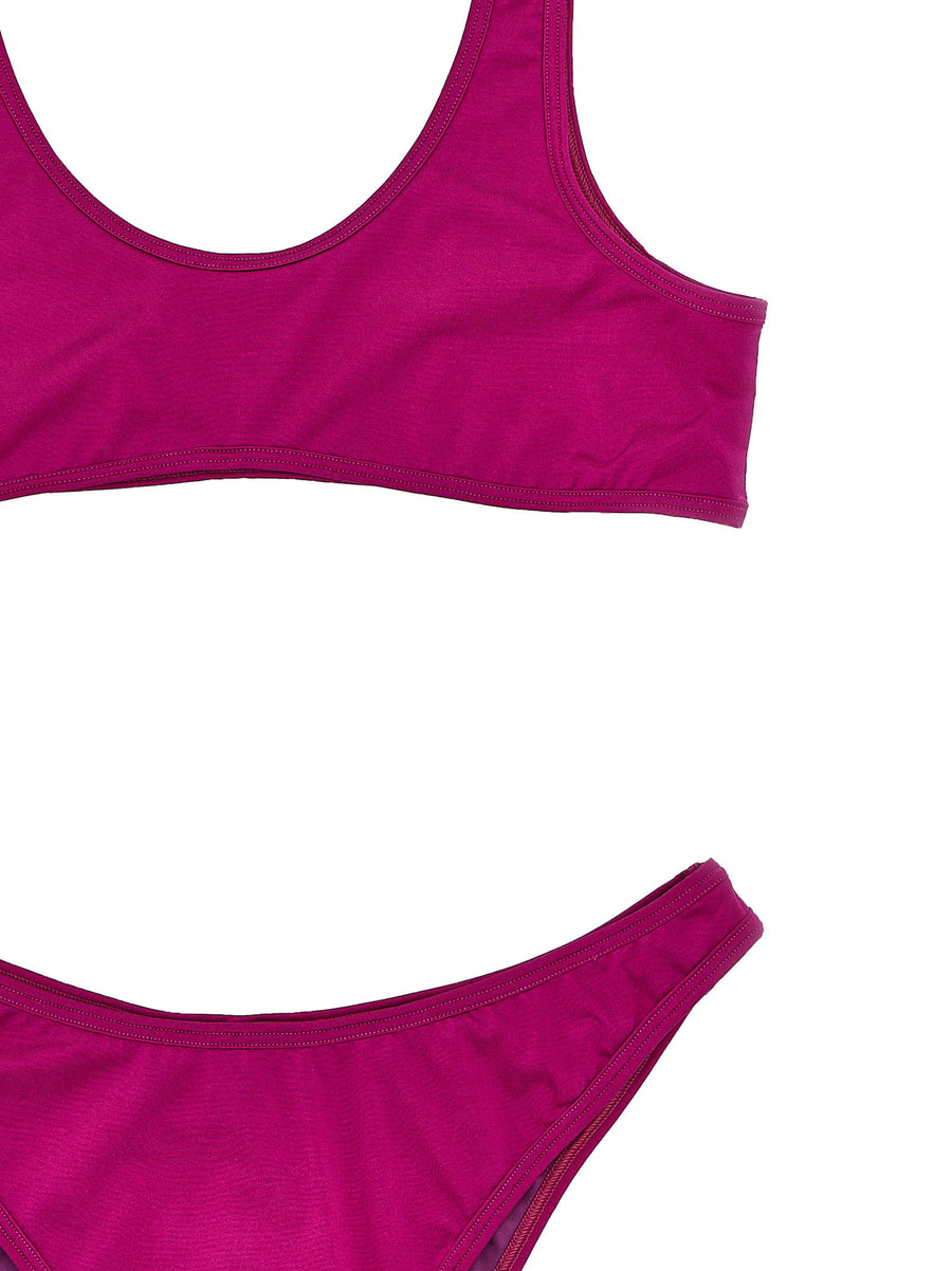 Reina Olga Purple Shiny Bikini Set High Waist Bra Top Two Piece For Women Vacation Ready Figure Flattering