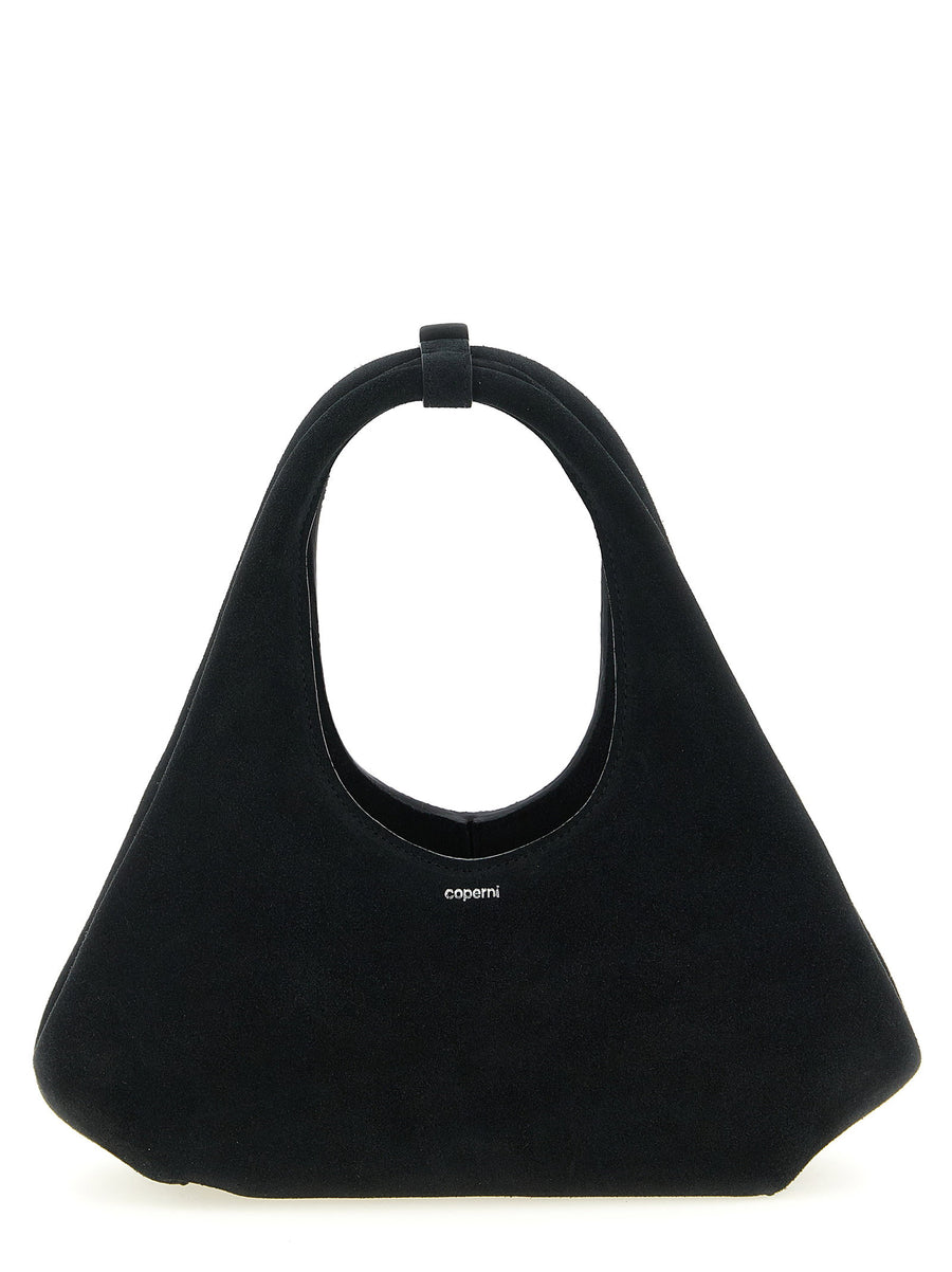 Coperni Folded Mini Handbag Black Suede With Zip Closure For Women Luxury Premium Chic
