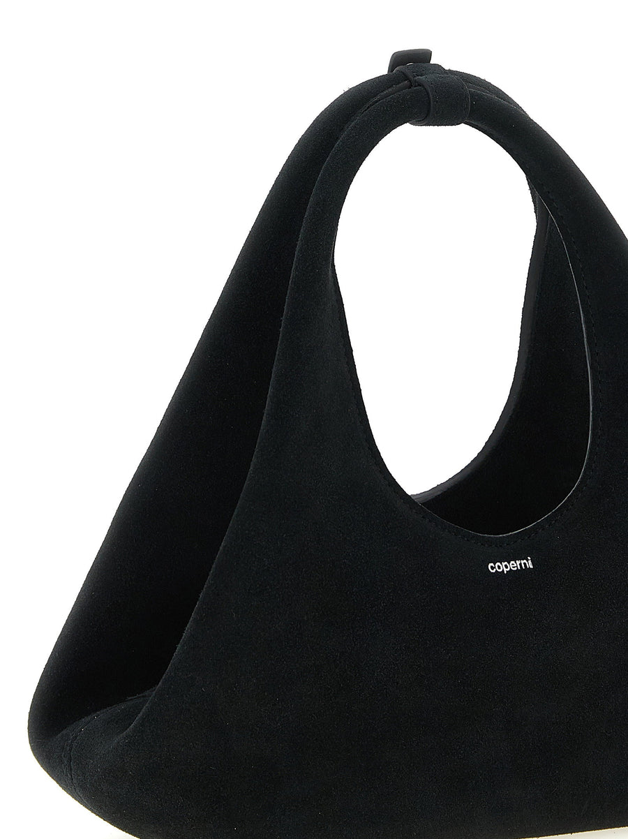 Coperni Folded Mini Handbag Black Suede With Zip Closure For Women Luxury Premium Chic