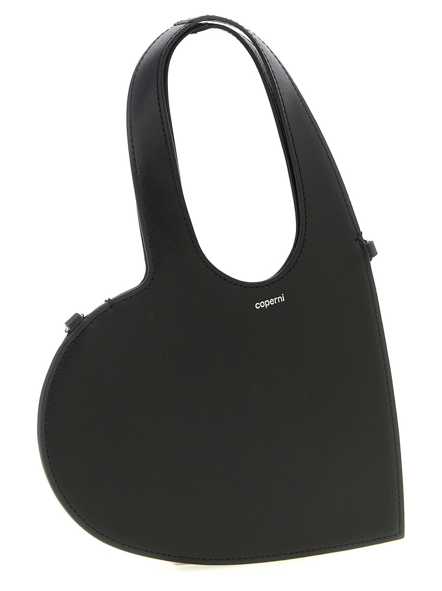 Coperni Mini Heart Handbag For Women Luxurious Black Cow Leather Evening Bag Compact Statement Accessory
