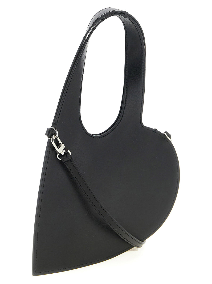 Coperni Mini Heart Handbag For Women Luxurious Black Cow Leather Evening Bag Compact Statement Accessory