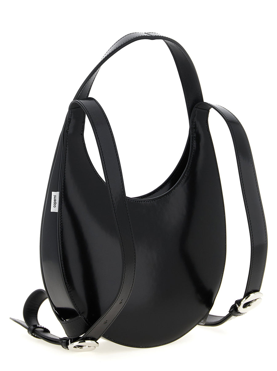 Coperni Swipe Backpack Sleek Black Leather with iPhone Swipe Silhouette Unisex Luxury Everyday Bag