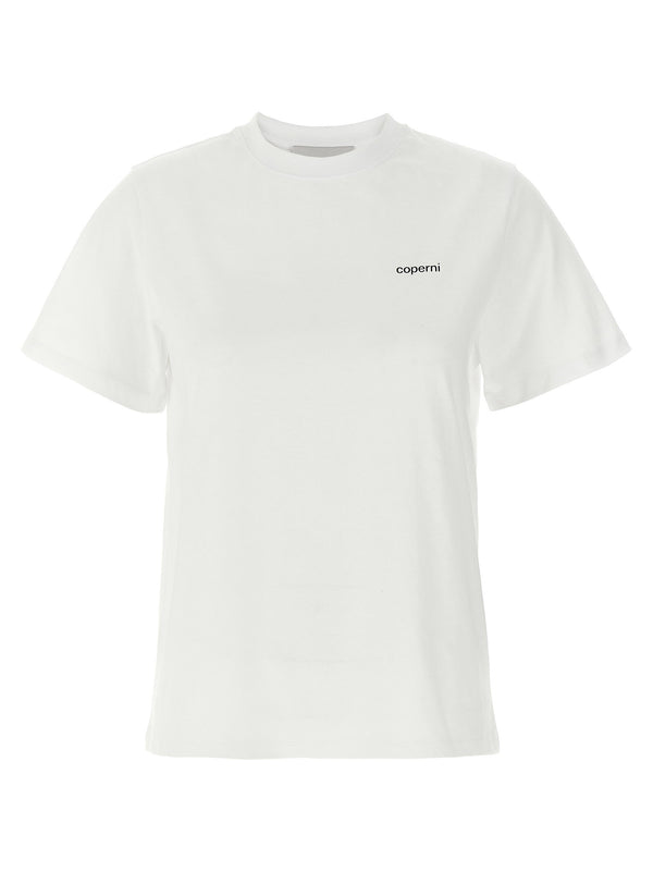 Coperni White Logo T Shirt 100 Percent Cotton Crew Neck Short Sleeve Top