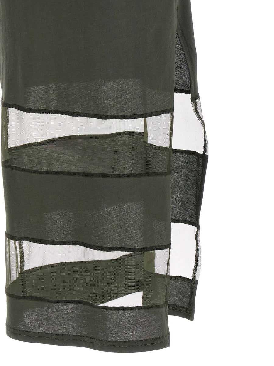 Coperni Striped Sheer Polo Dress For Women Luxurious Stretch Fabric For All Day Comfort In Green