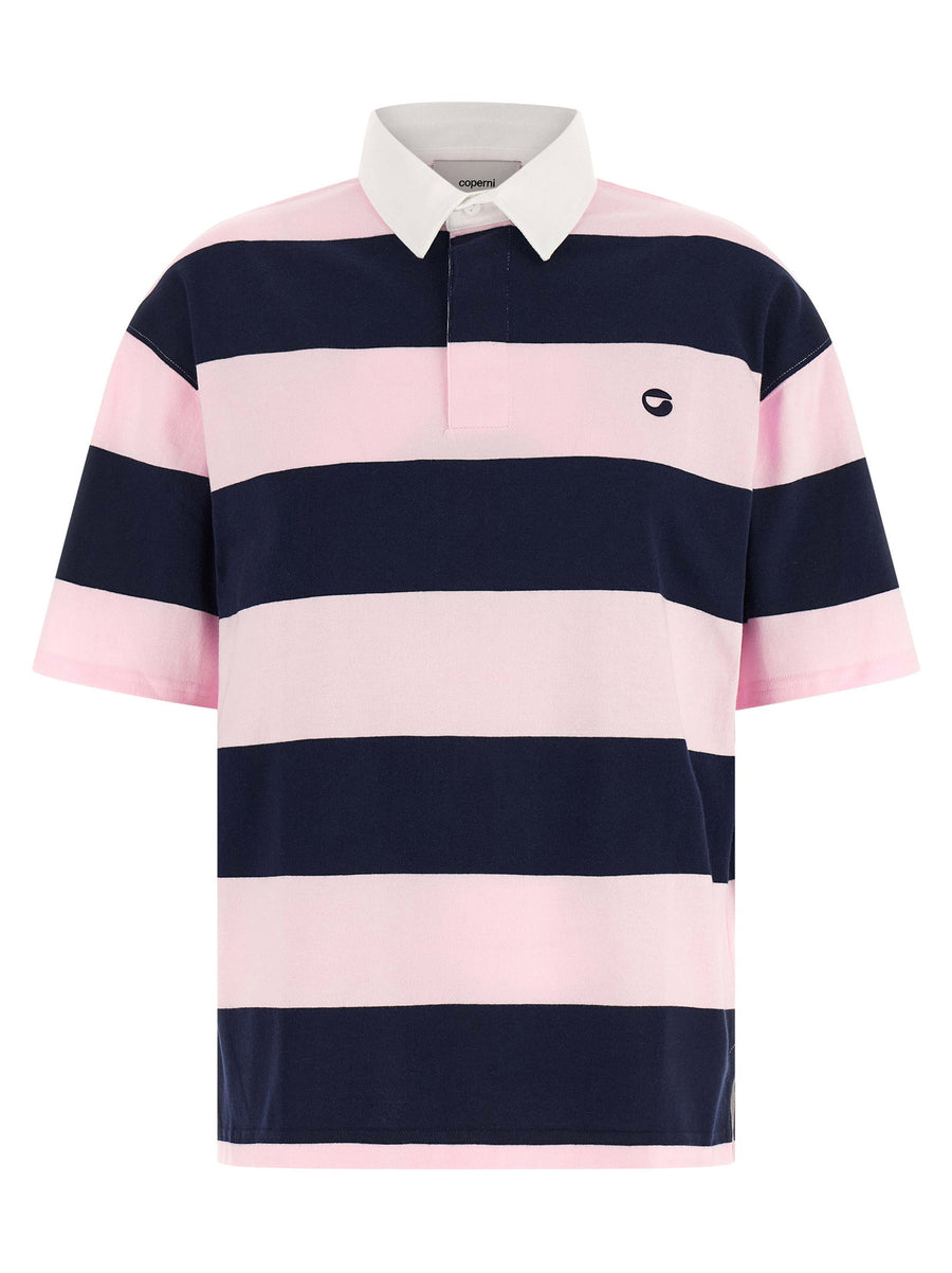 Coperni Striped Polo Shirt for Women Multicolor Organic Cotton Versatile Wardrobe Essential