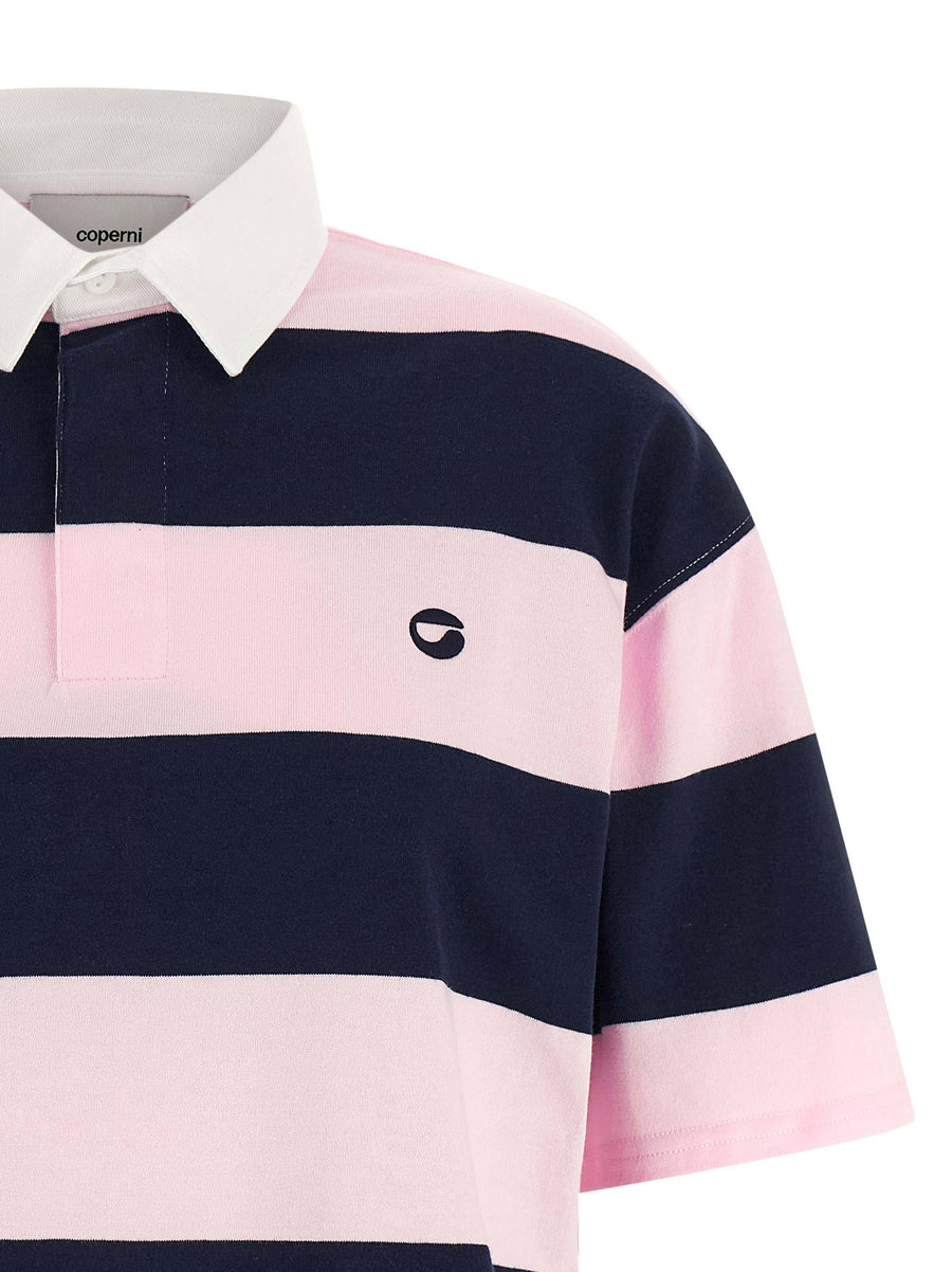 Coperni Striped Polo Shirt for Women Multicolor Organic Cotton Versatile Wardrobe Essential