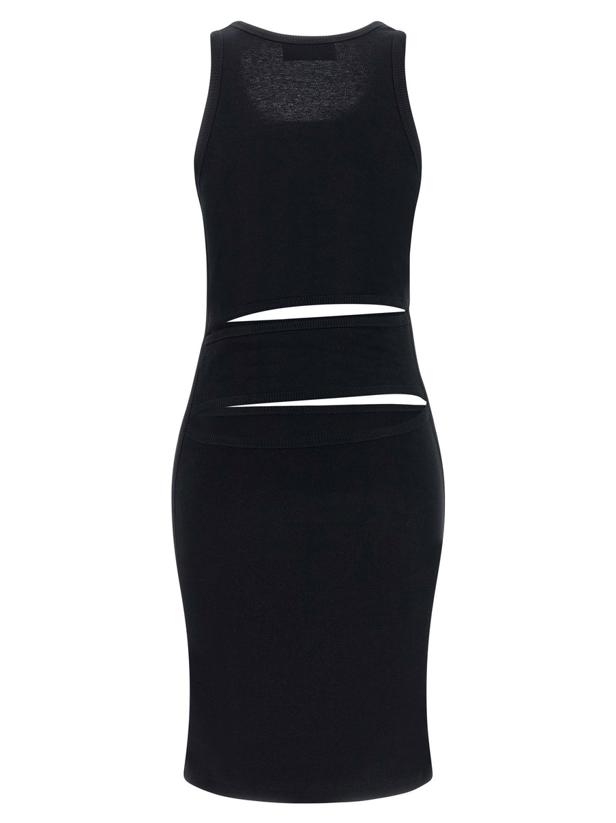 Coperni Spiral Dress Organic Cotton Mini With Ribbed Texture And Asymmetric Cutouts For Women