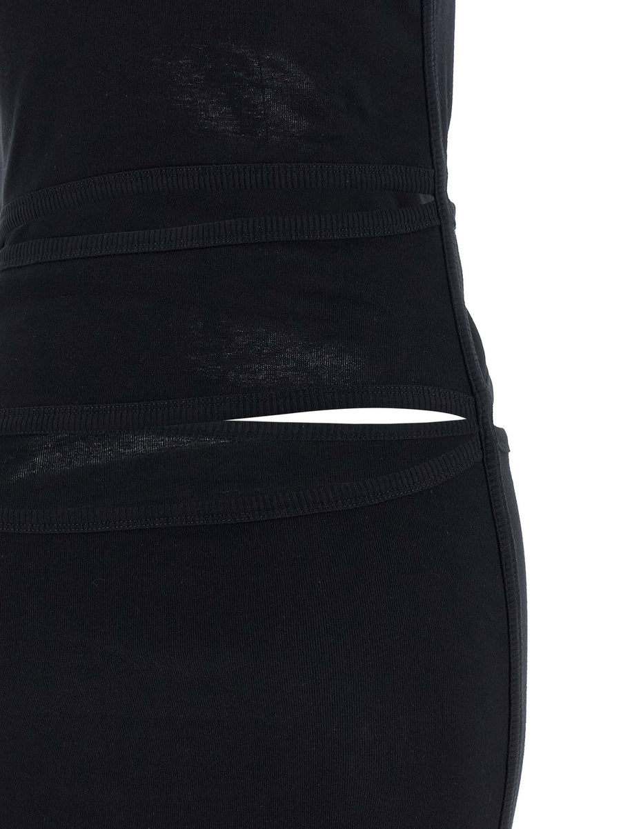 Coperni Spiral Dress Organic Cotton Mini With Ribbed Texture And Asymmetric Cutouts For Women