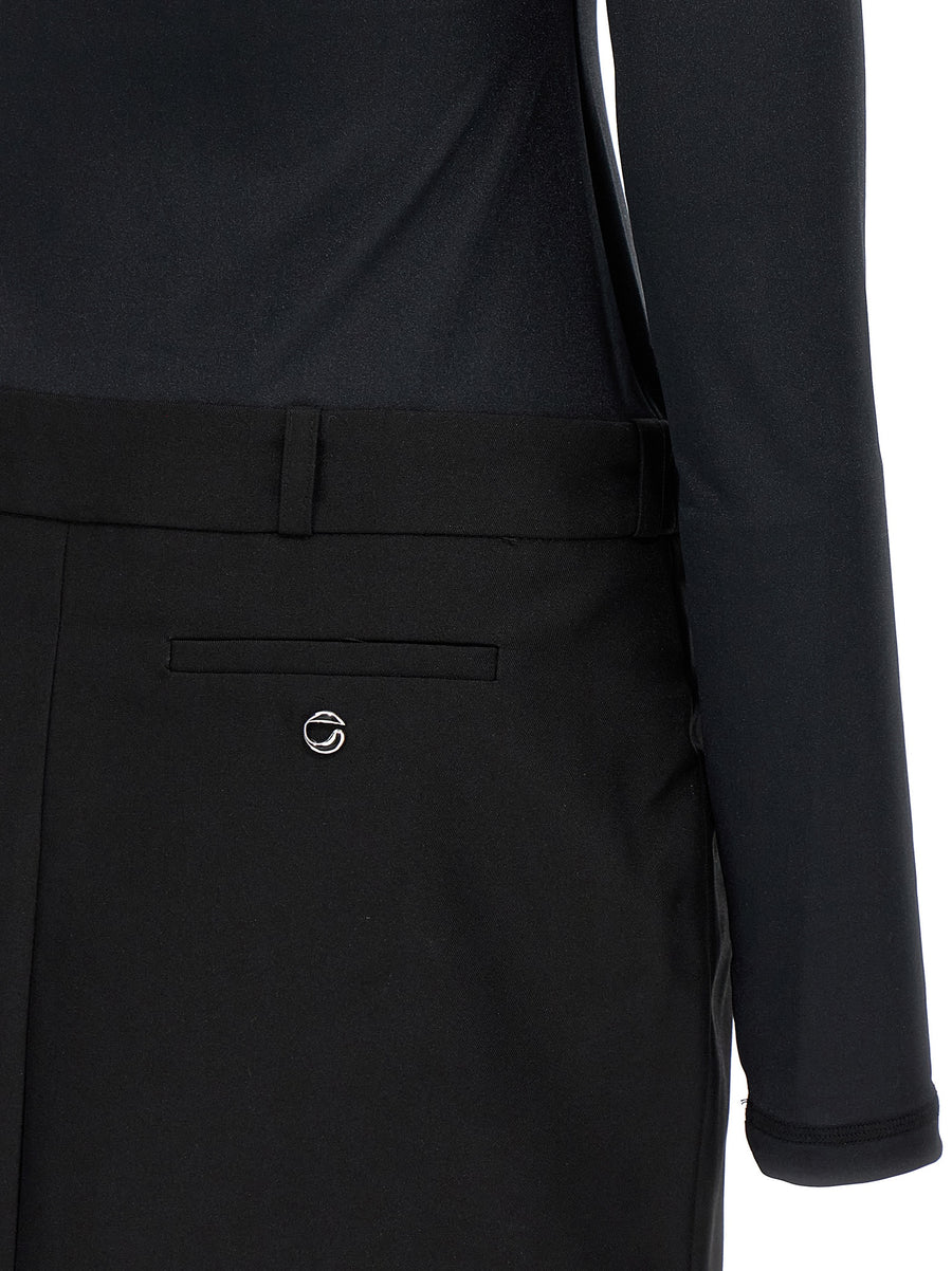Coperni Hybrid Dress Lux Tech Fabric With Neck And Thumb Room Monochrome Trompe Loeil Skirt Recycled Polyester For Women