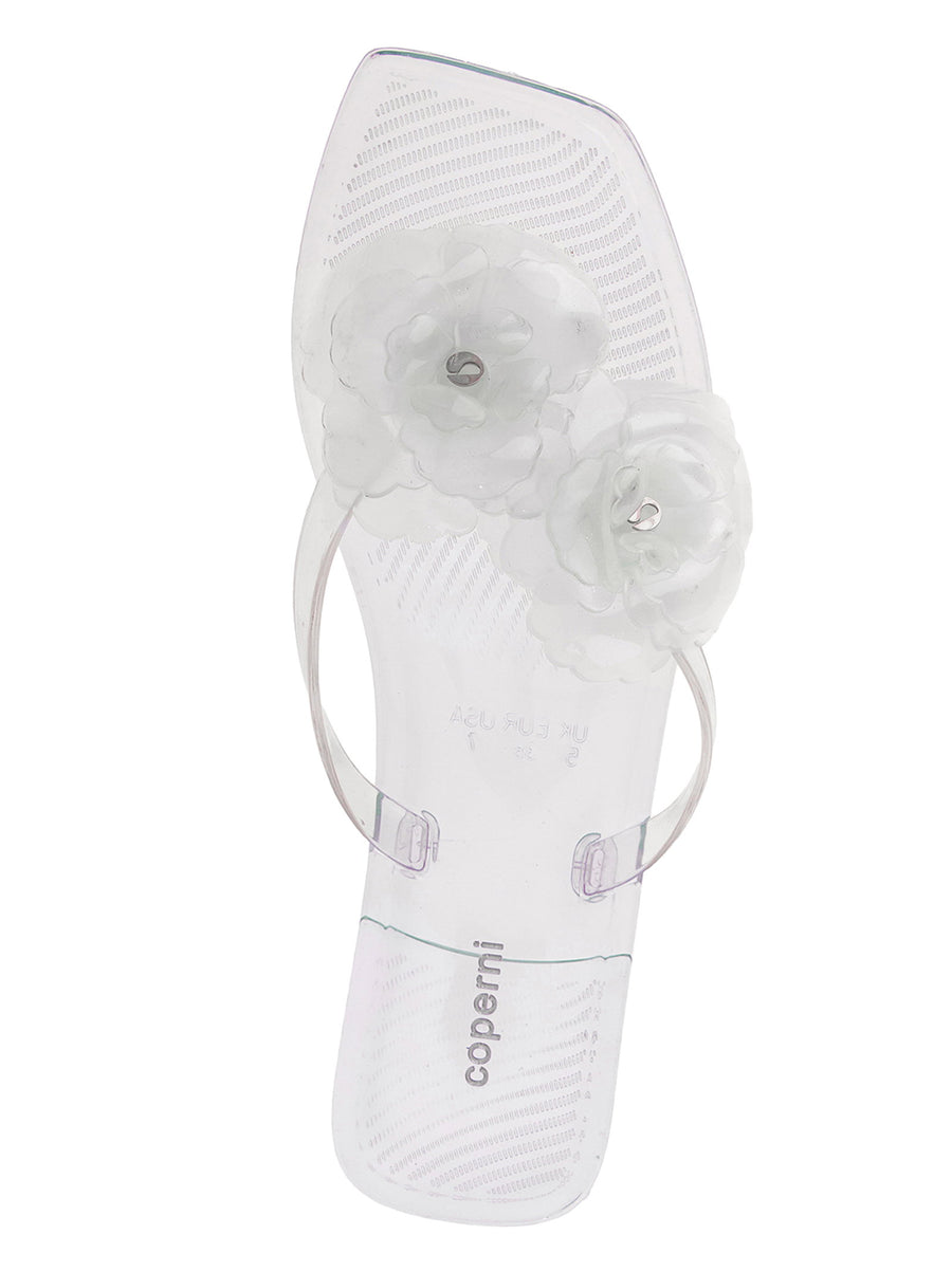 Coperni Silicone Flower Flat Sandals