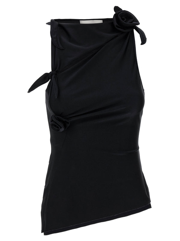 Coperni Asymmetric Flower Top For Women With Floral Motif And Sculpted Silhouette