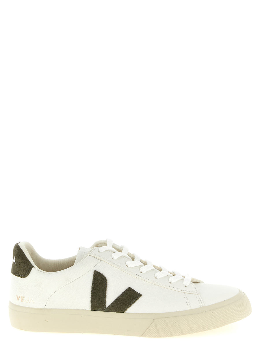 Veja Campo Green Organic Traced Leather Sneakers For Women