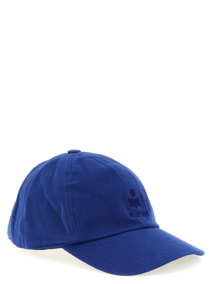 Isabel Marant Tomas Cap For Women Blue Cotton Canvas With Embroidered Logo And Adjustable Back Strap