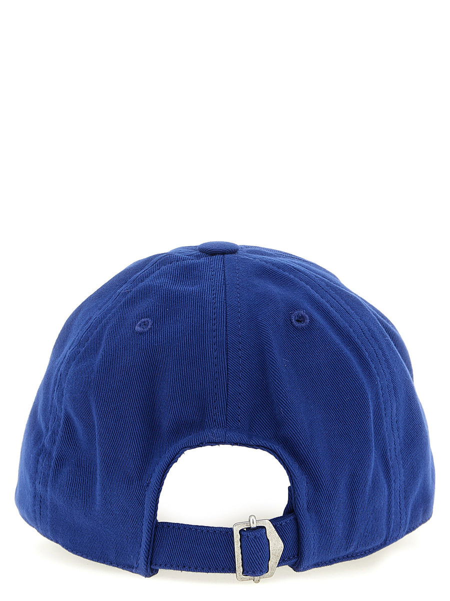 Isabel Marant Tomas Cap For Women Blue Cotton Canvas With Embroidered Logo And Adjustable Back Strap