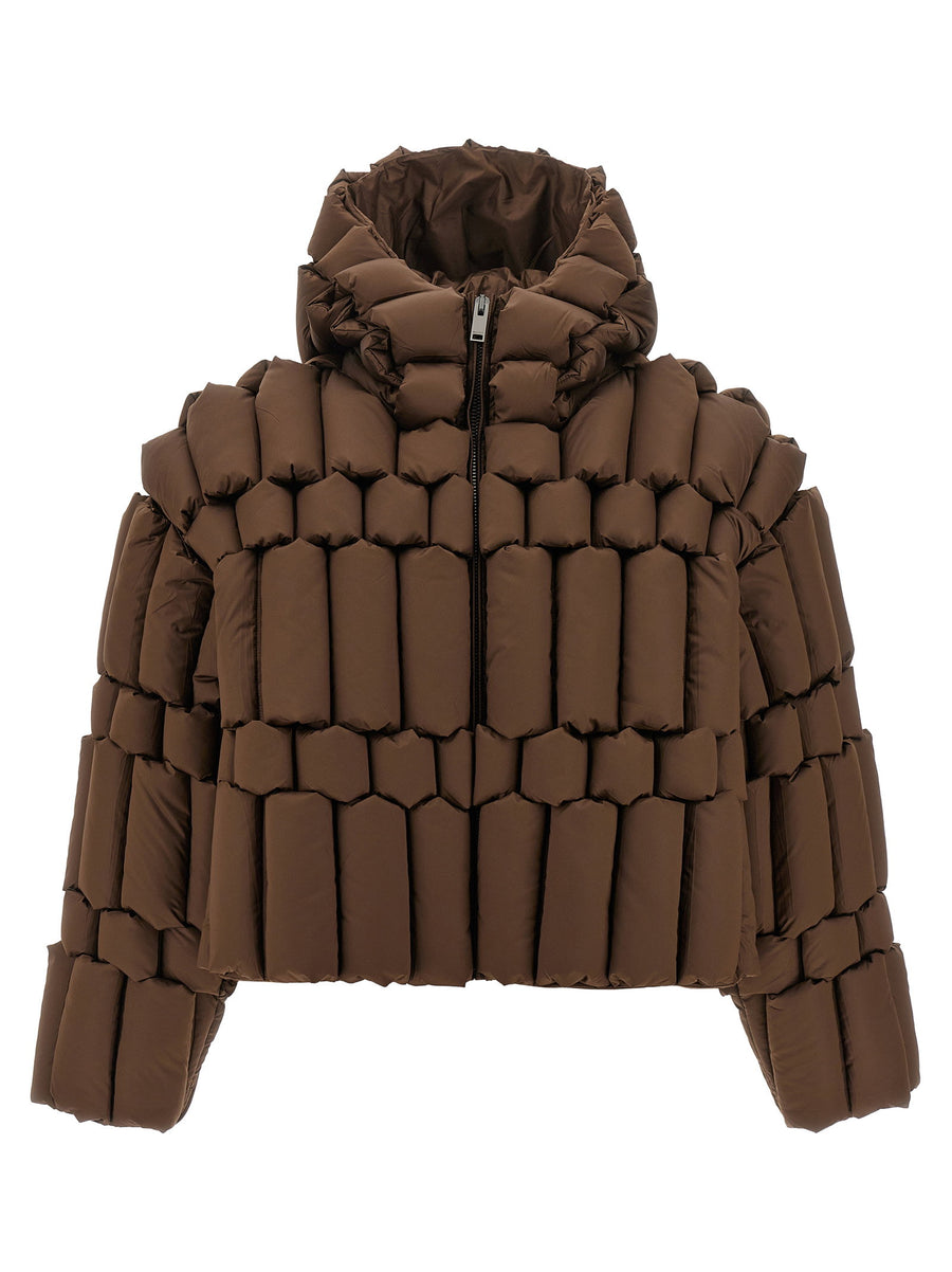Raxxy 3D Down Jacket For Women With Lightweight Warmth And Cropped Hooded Nylon Shell