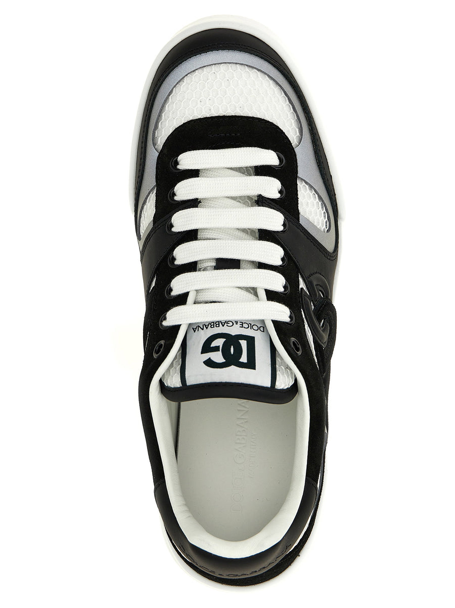 Dolce Gabbana Strobel Portofino Light White Black Calf Leather Sneakers