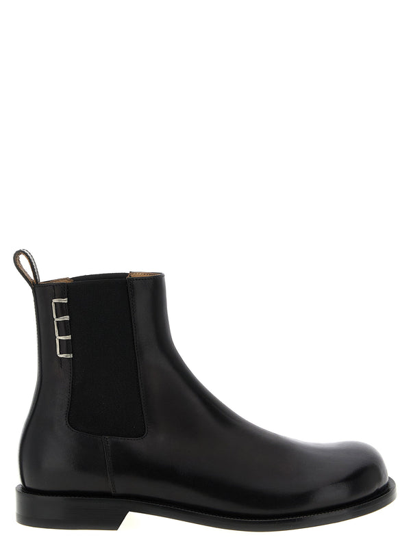 J W Anderson Black Calfskin Chelsea Ankle Boots With Elastic Sides And Stitching