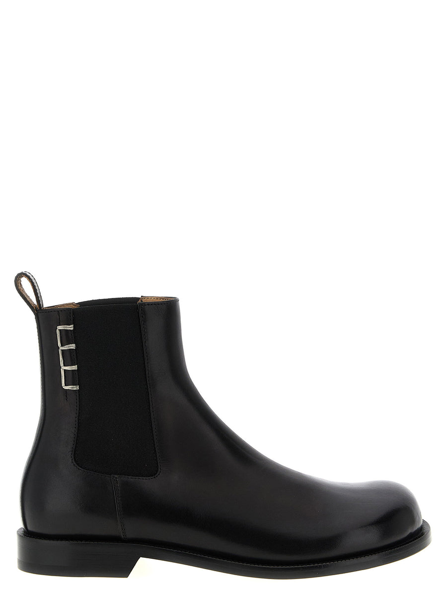 J W Anderson Black Calfskin Chelsea Ankle Boots With Elastic Sides And Stitching