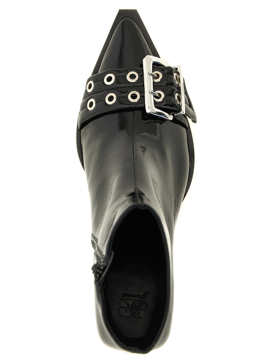 Ganni Buckle Ankle Boots