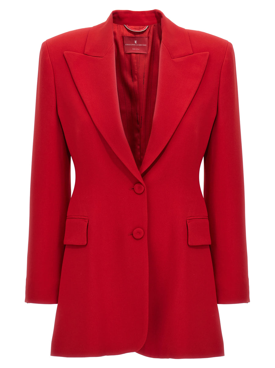 Ermanno Scervino Red Single Breasted Blazer For Women Versatile Office To Evening Wear