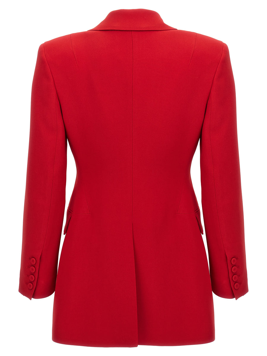 Ermanno Scervino Red Single Breasted Blazer For Women Versatile Office To Evening Wear