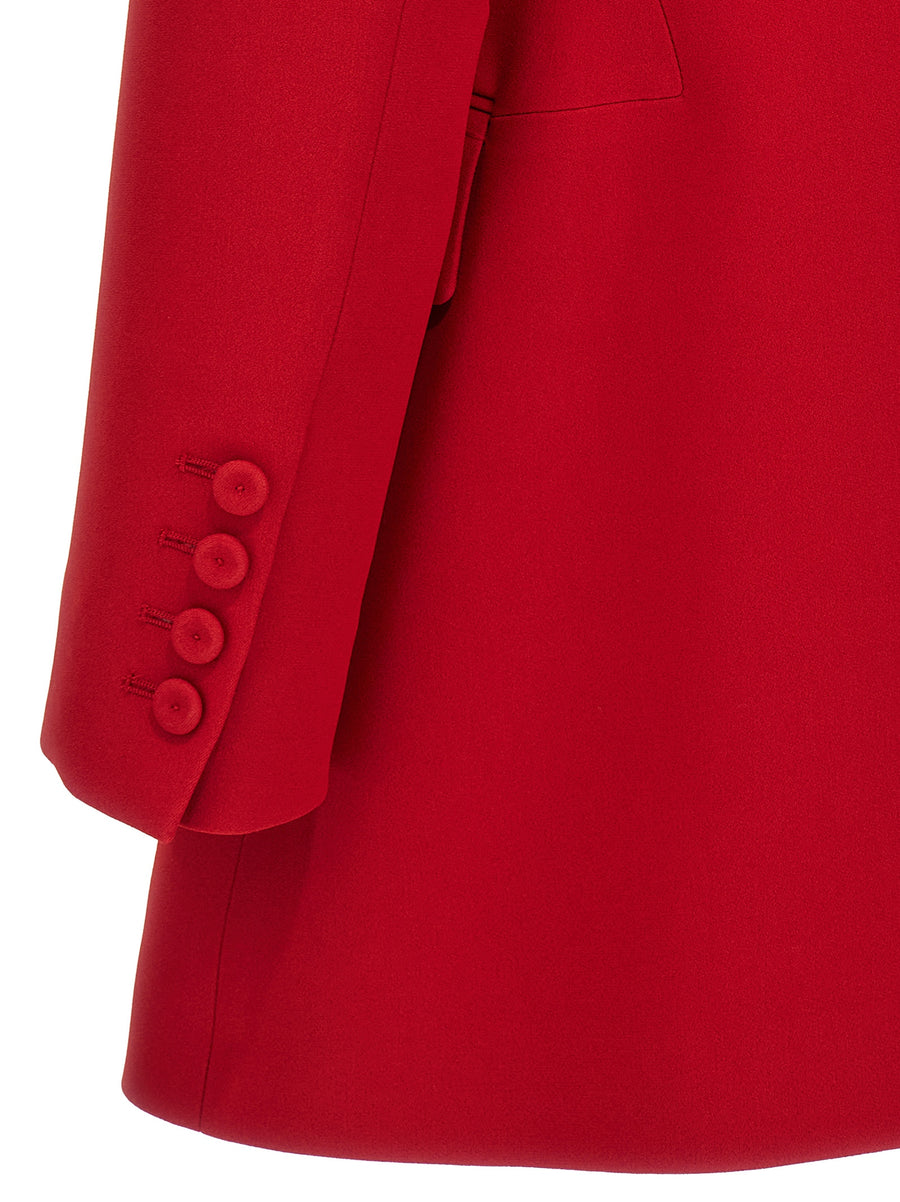Ermanno Scervino Red Single Breasted Blazer For Women Versatile Office To Evening Wear